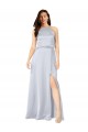 Long Silky Satin Sleeveless Open Back Fog Evening Dress