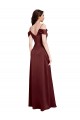 Long Stretch Satin Sleeveless Burgundy Gold Evening Dress