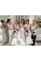 Long Soft Chiffon Sleeveless Low Back Champagne Evening Dress