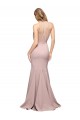 Sweep Train Stretch Crepe Sleeveless Dusty Pink Evening Gown