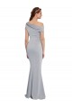 Long Stretch Crepe Sleeveless Grey Evening Dress