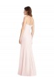 Long Stretch Crepe Sleeveless Low Back Pink Sweetheart Semi Formal Evening Dress