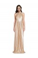 Long Sequin Sleeveless Gold Evening Dress